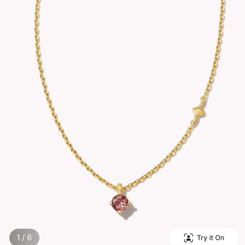 Kendra Scott Maisie 18k Gold Vermeil Pendant Necklace in Pink Tourmaline